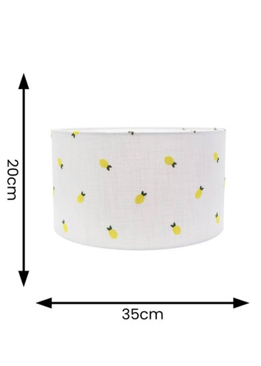 ValueLights Medium Brae Fabric Cream Drum Ceiling Pendant Shade