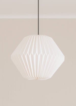 ValueLights Medium Astrid Matte White Paper Tapered Ceiling Pendant Shade