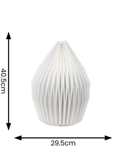 ValueLights Medium Astrid Matte White Paper Hourglass Ceiling Pendant Shade