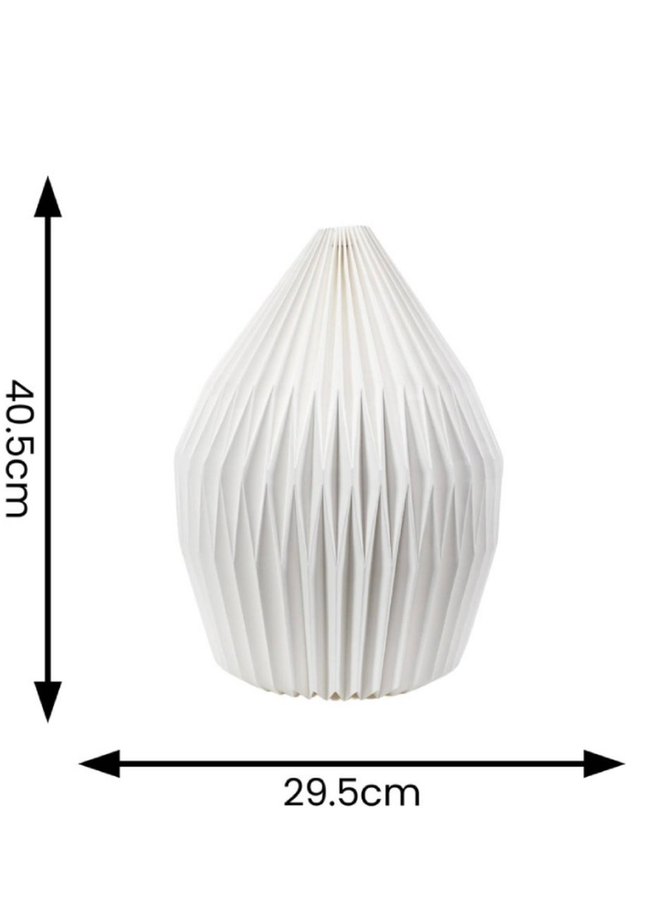 ValueLights Medium Astrid Matte White Paper Hourglass Ceiling Pendant Shade