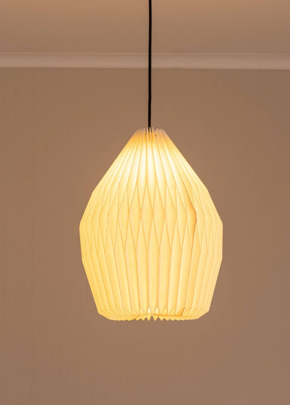 ValueLights Medium Astrid Matte White Paper Hourglass Ceiling Pendant Shade