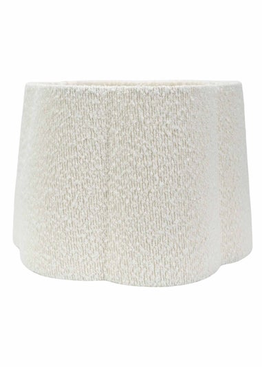 ValueLights Medium Amy Boucle Cream Tapered Ceiling Pendant Shade