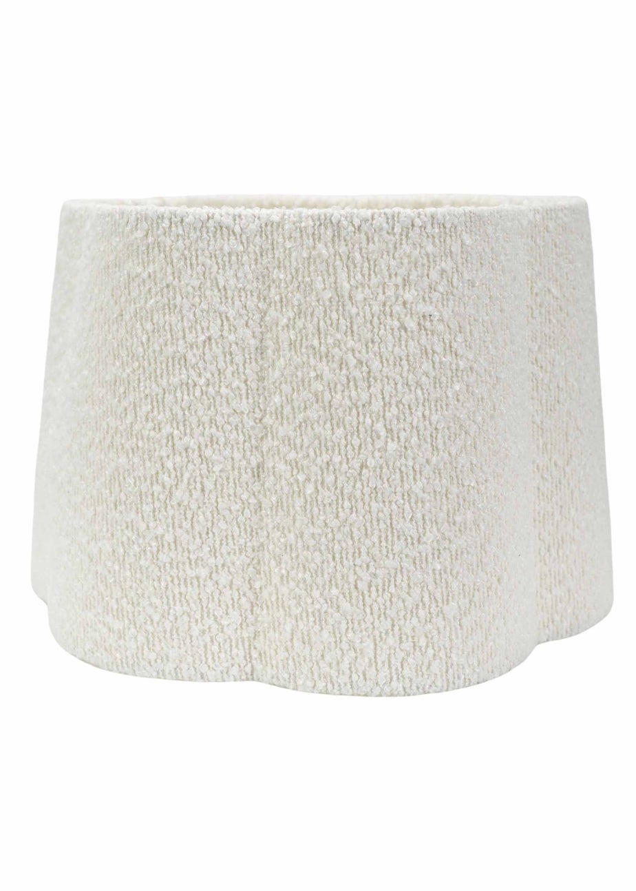 ValueLights Medium Amy Boucle Cream Tapered Ceiling Pendant Shade