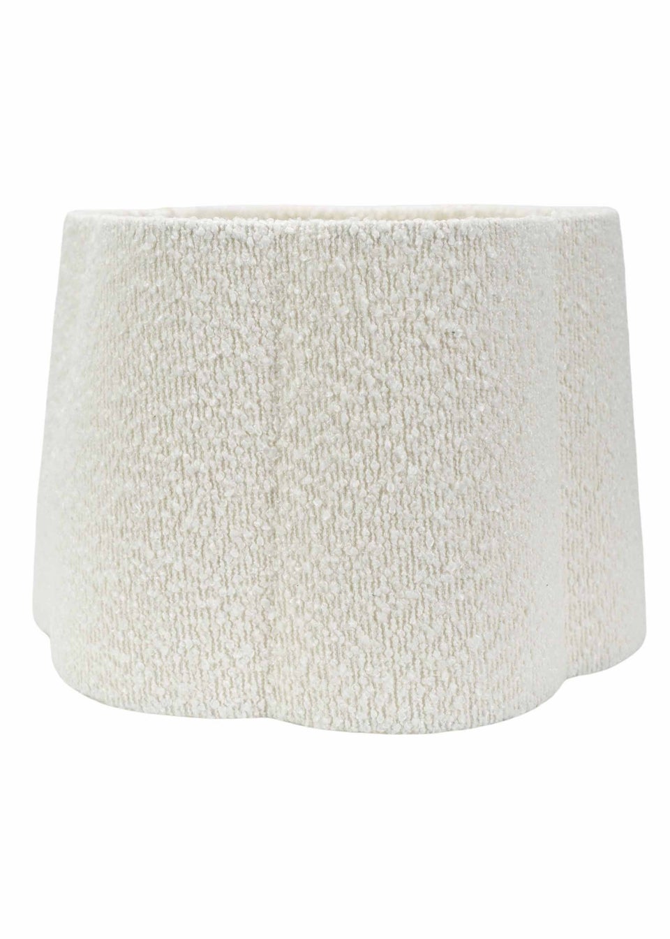 ValueLights Medium Amy Boucle Cream Tapered Ceiling Pendant Shade