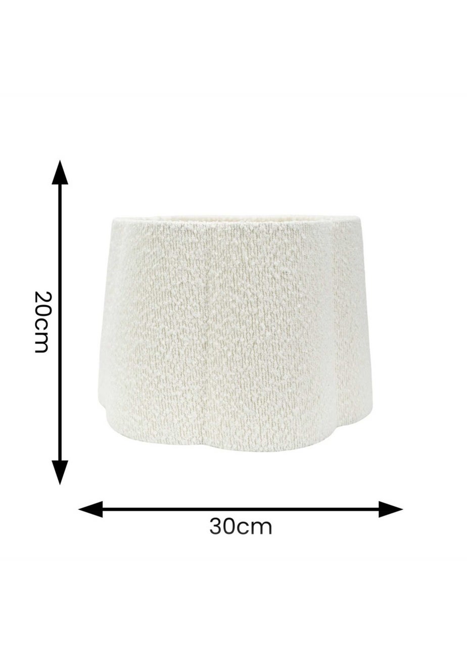 ValueLights Medium Amy Boucle Cream Tapered Ceiling Pendant Shade