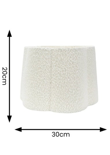 ValueLights Medium Amy Boucle Cream Tapered Ceiling Pendant Shade