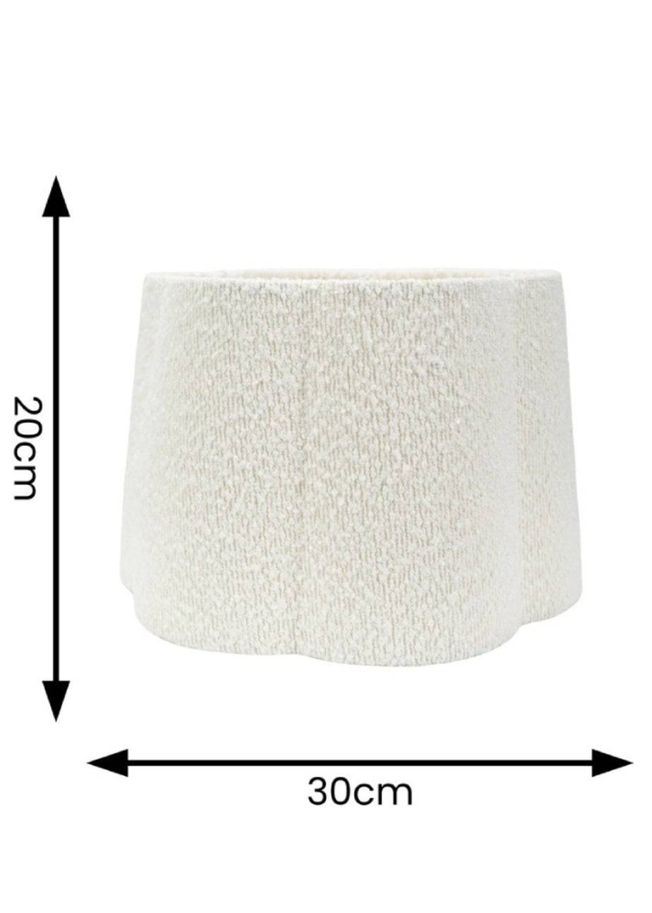 ValueLights Medium Amy Boucle Cream Tapered Ceiling Pendant Shade