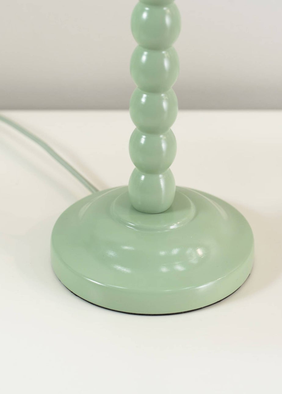 ValueLights Bobbles Painted Green Table Lamp with Small Tapered Shade