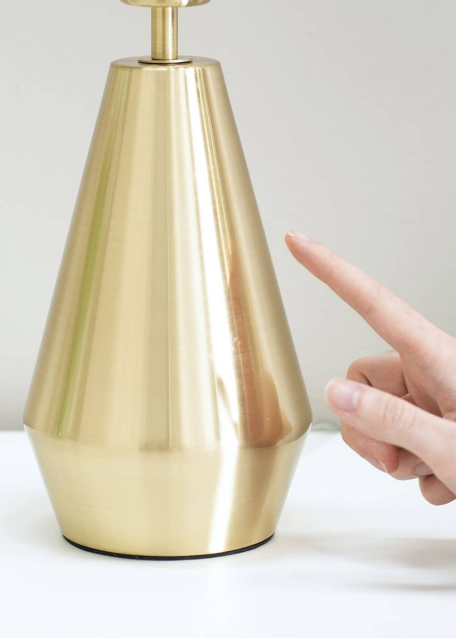 ValueLights Jax Dimmable Antique Gold Table Lamp with Small Drum Shade