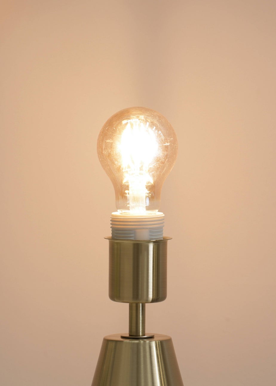 ValueLights Jax Dimmable Antique Gold Table Lamp with Small Drum Shade