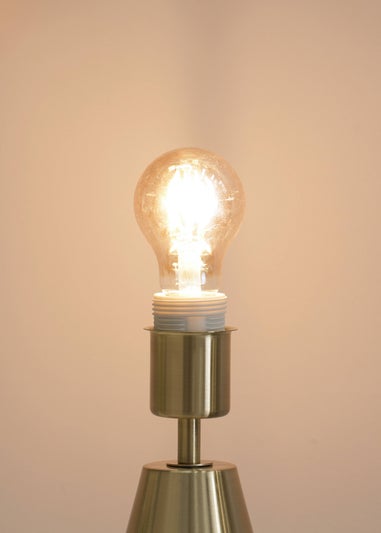 ValueLights Jax Dimmable Antique Gold Table Lamp with Small Drum Shade