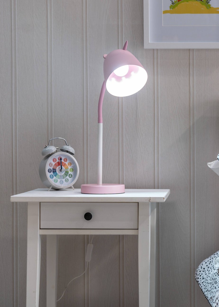 ValueLights Unicorn Painted Pink Table Lamp
