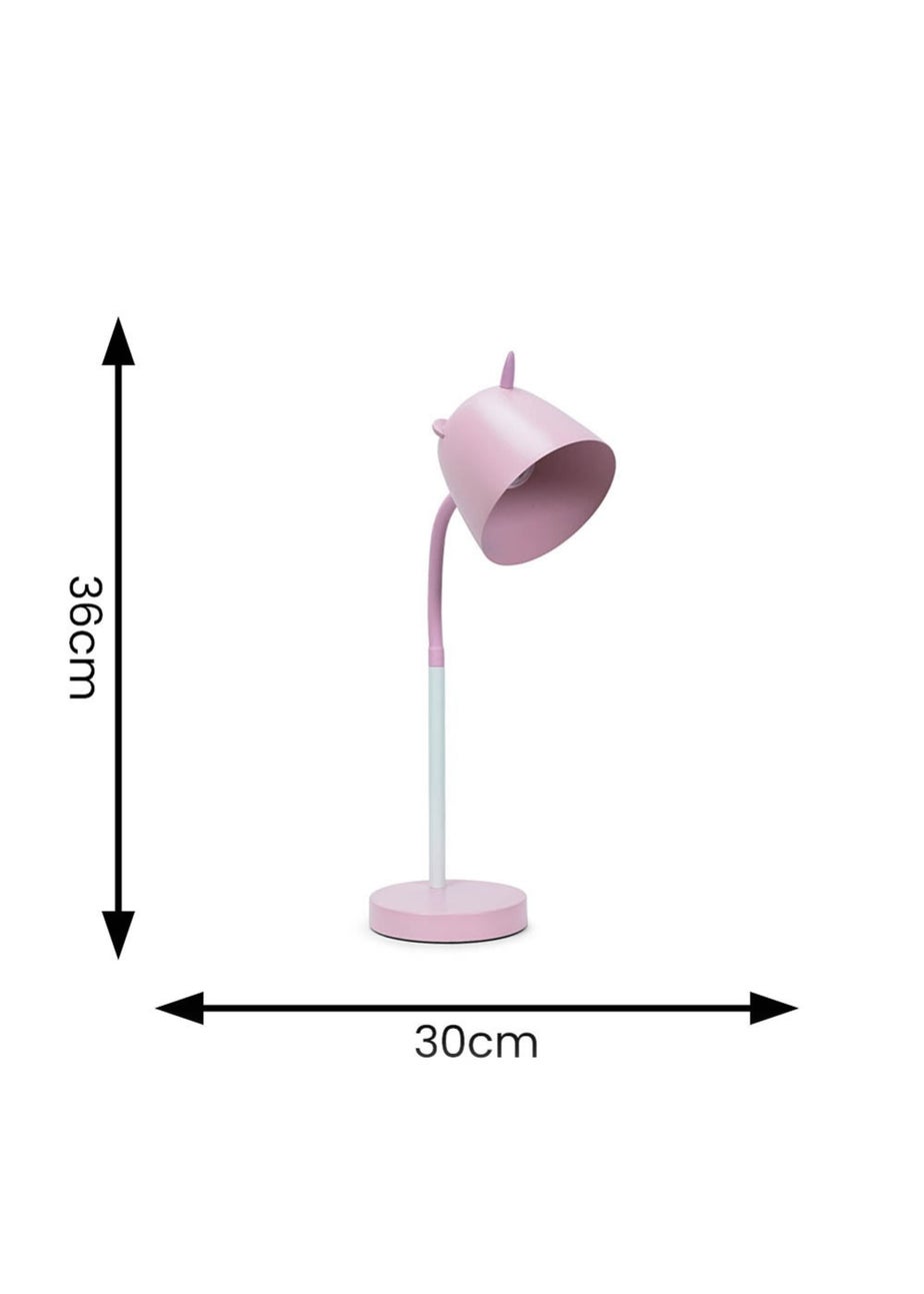 ValueLights Unicorn Painted Pink Table Lamp