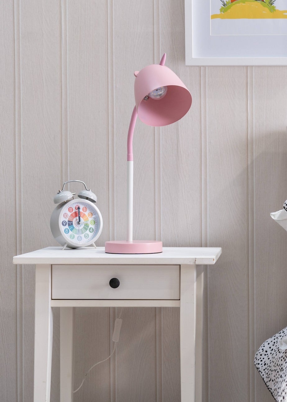 ValueLights Unicorn Painted Pink Table Lamp