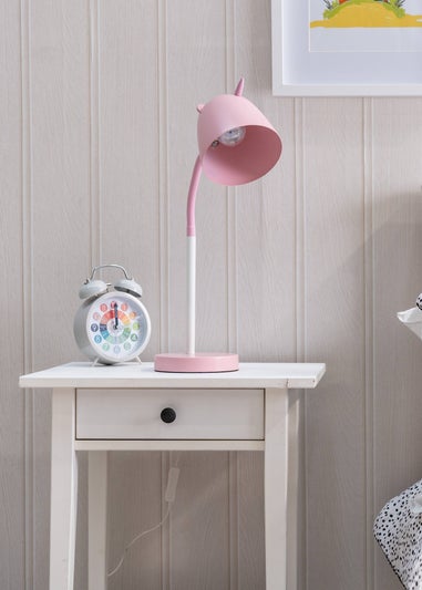 ValueLights Unicorn Painted Pink Table Lamp