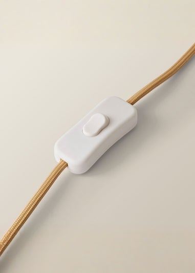 ValueLights Victoria Oak Effect Natural Table Lamp with Small Tapered Shade