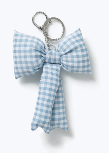 Muse Blue Gingham Bow Keyring