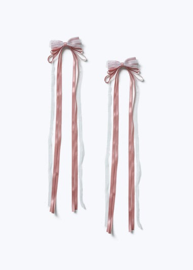 Flitzy Pink Ribbon Hair Bows