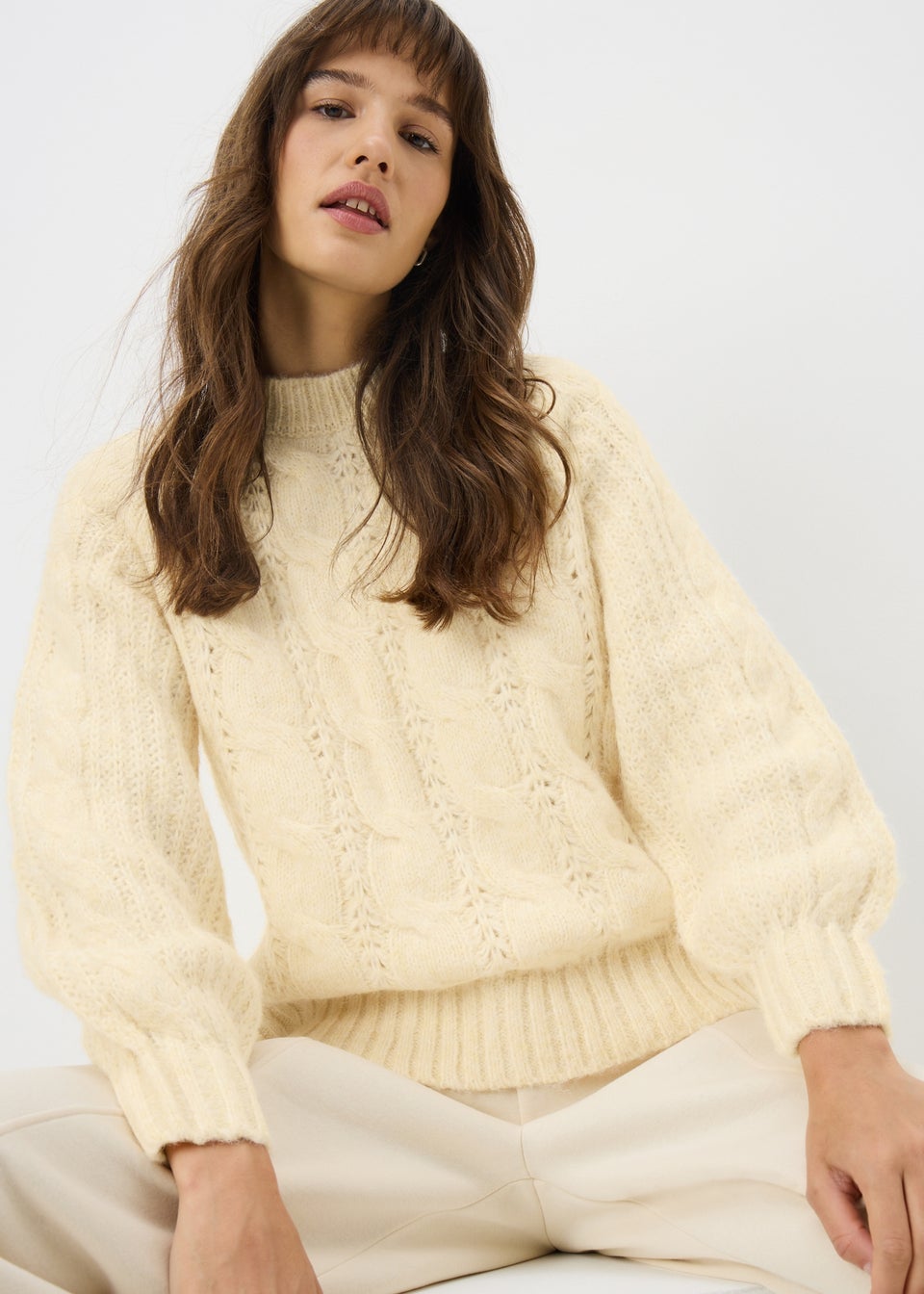 Yellow Cable Knit Jumper