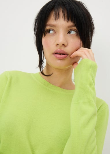 Lime Soft Knit Crew Jumper