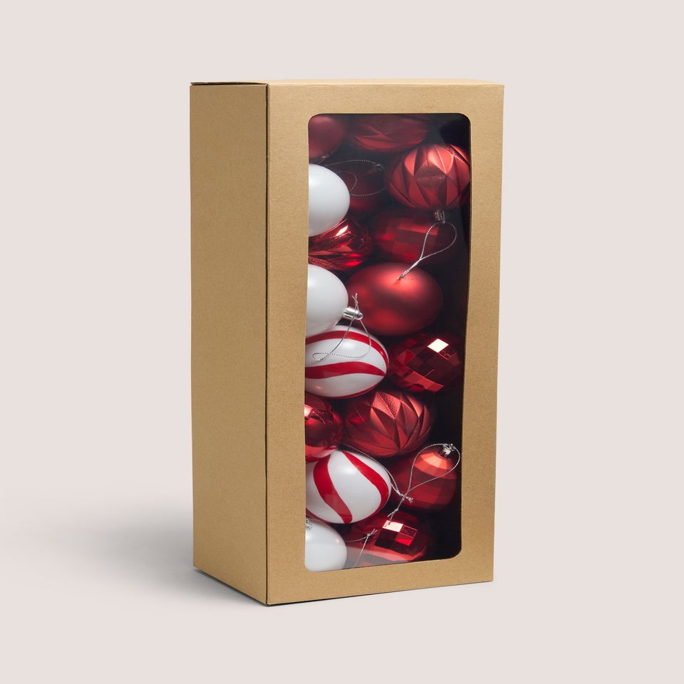 30 Pack Candy Cane Baubles