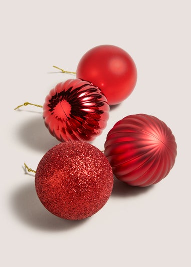 12 Pack Red Baubles