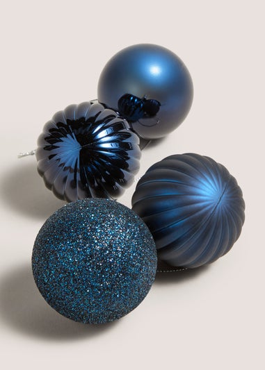12 Pack Navy Baubles