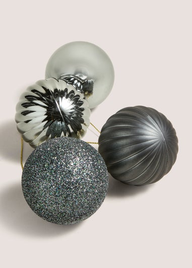 12 Pack Charcoal Baubles