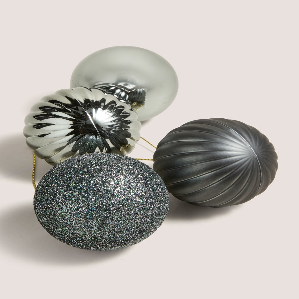 12 Pack Charcoal Baubles