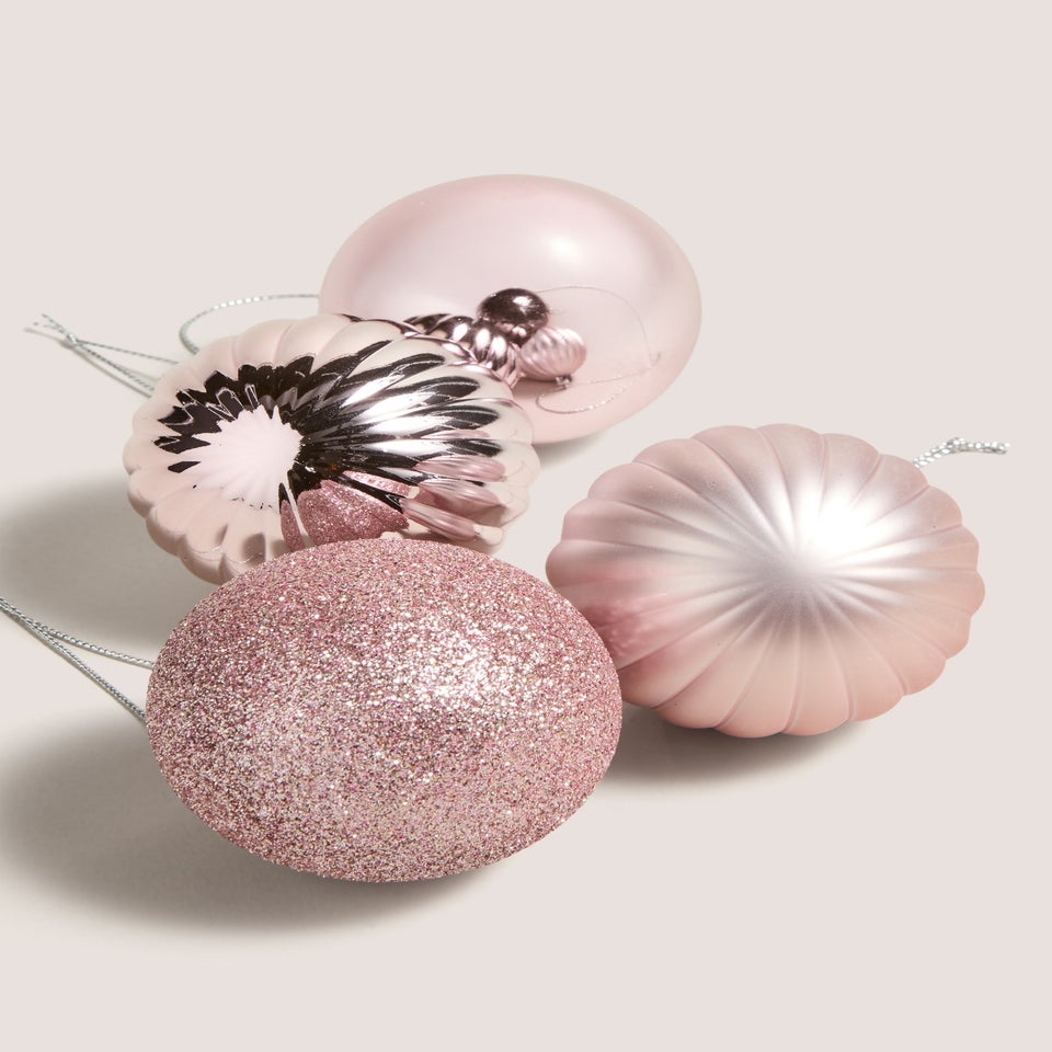 12 Pack Pink Baubles