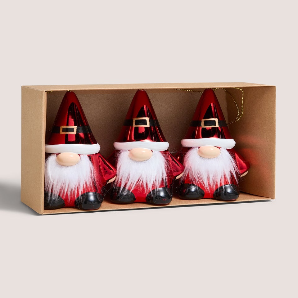 3 Pack Gnome Tree Decorations
