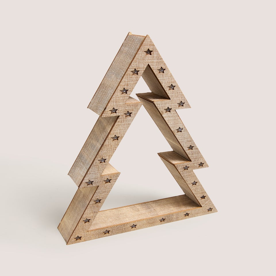 Wooden Light Up Small Tree