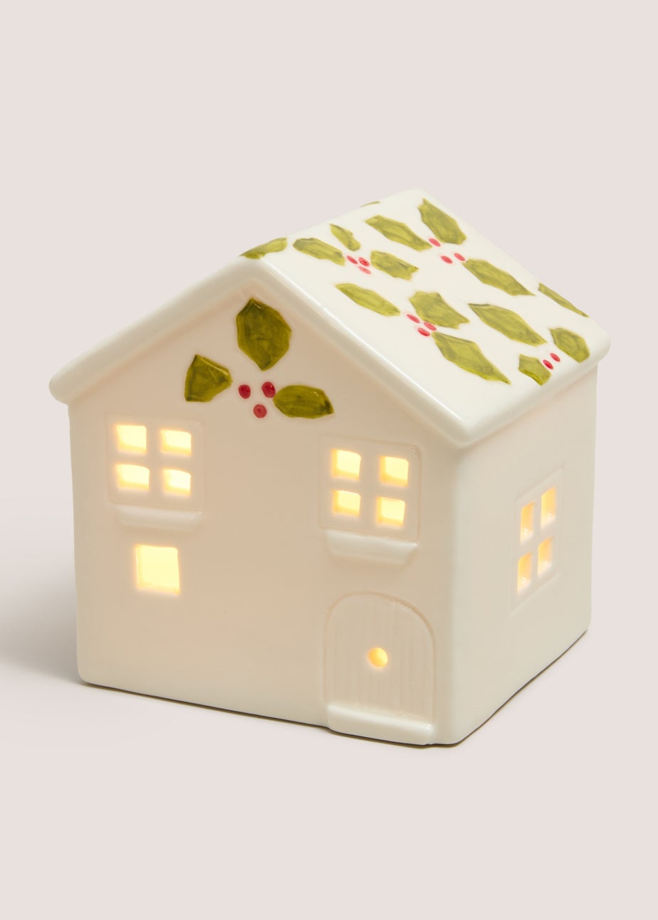 Cream Ceramic LED Holly House