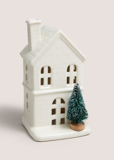 Cream LED House Ornament