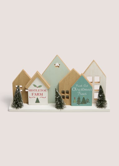 Wooden House Mistletoe Farm Ornament