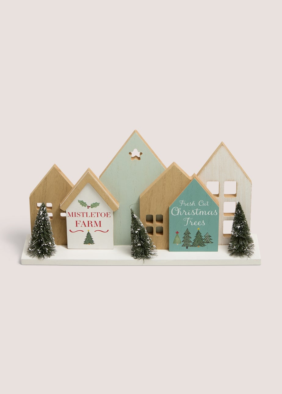 Wooden House Mistletoe Farm Ornament