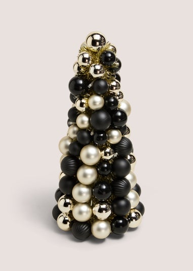 Black Pre Lit Bauble Tree