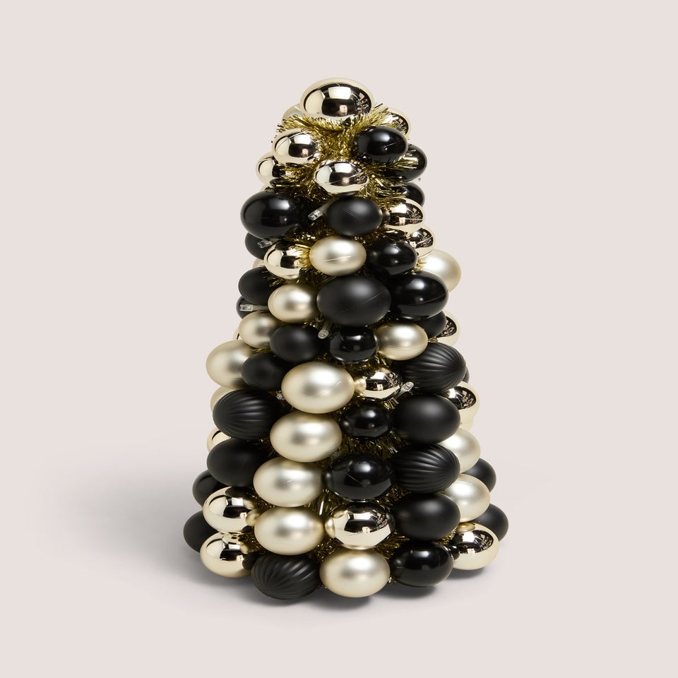 Black Pre Lit Bauble Tree