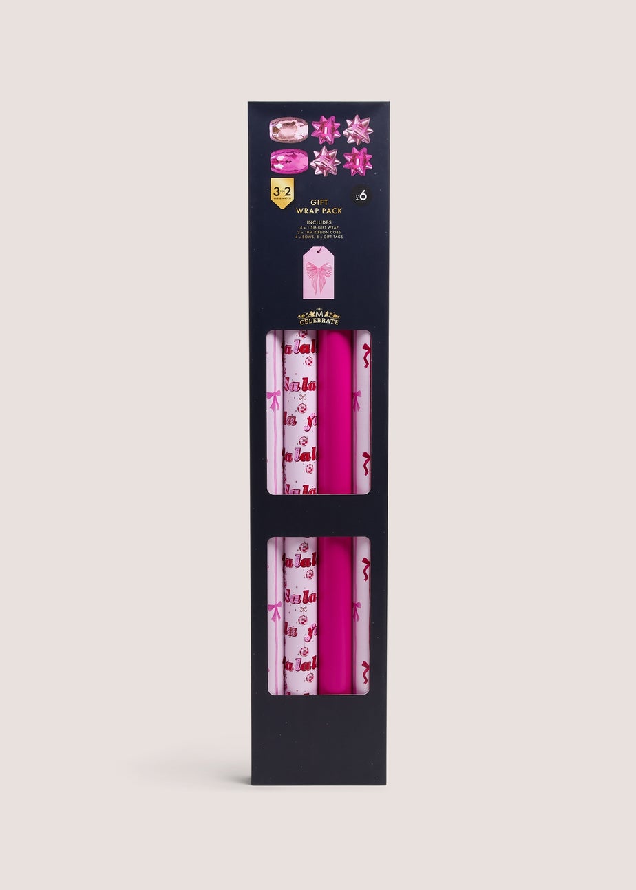 Pink Gift Wrap & Bow Pack