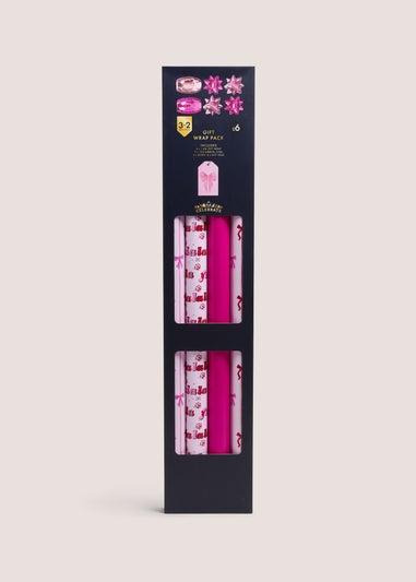 Pink Gift Wrap & Bow Pack