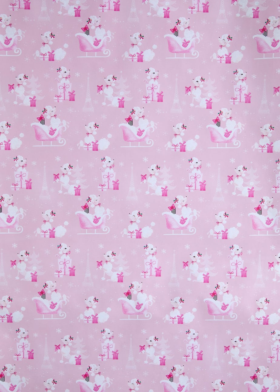 Pink Poodle Wrap Paper