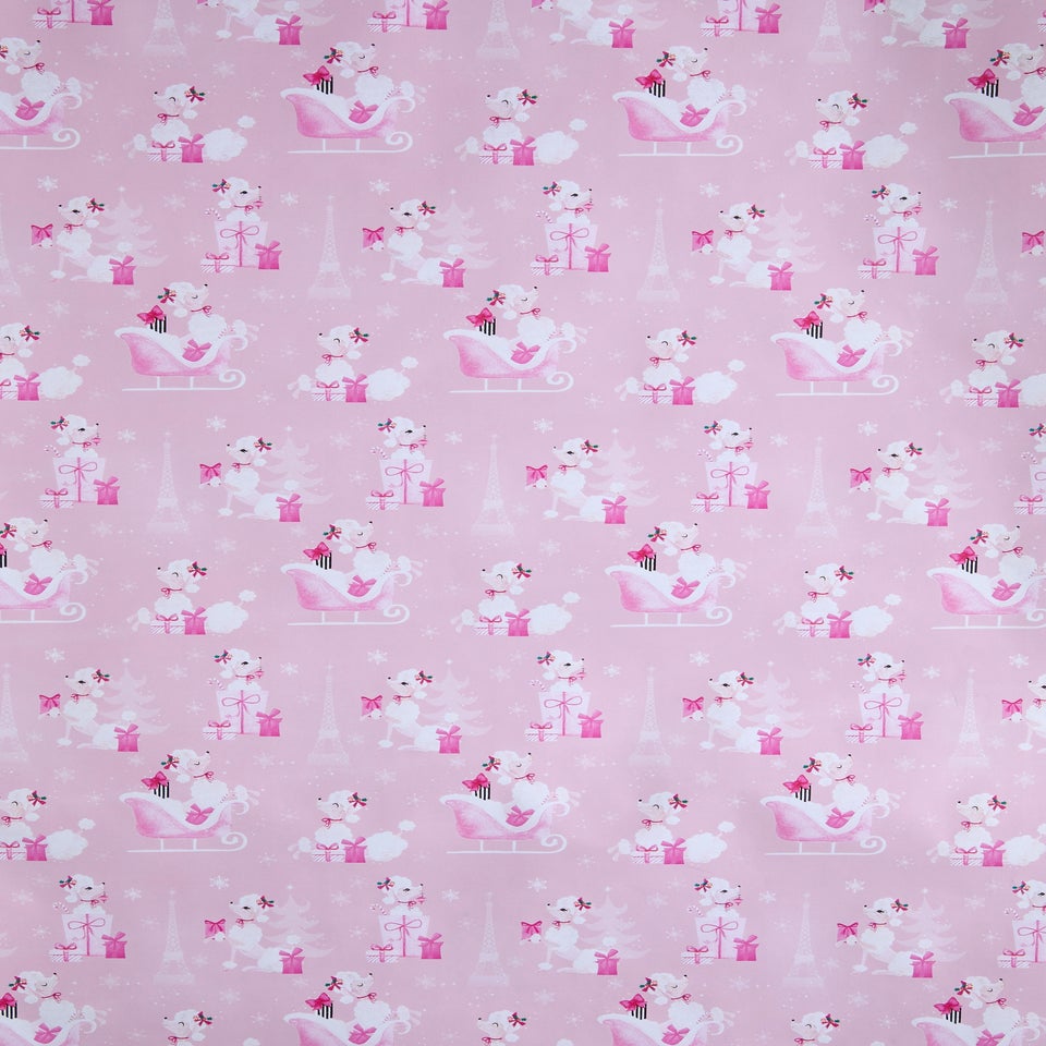 Pink Poodle Wrap Paper