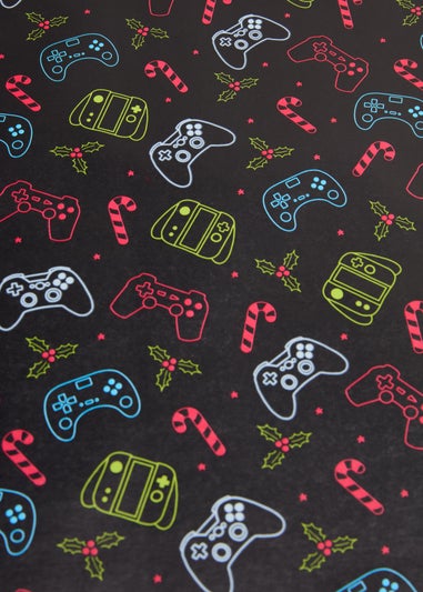 Black Christmas Gamer Gift Wrap