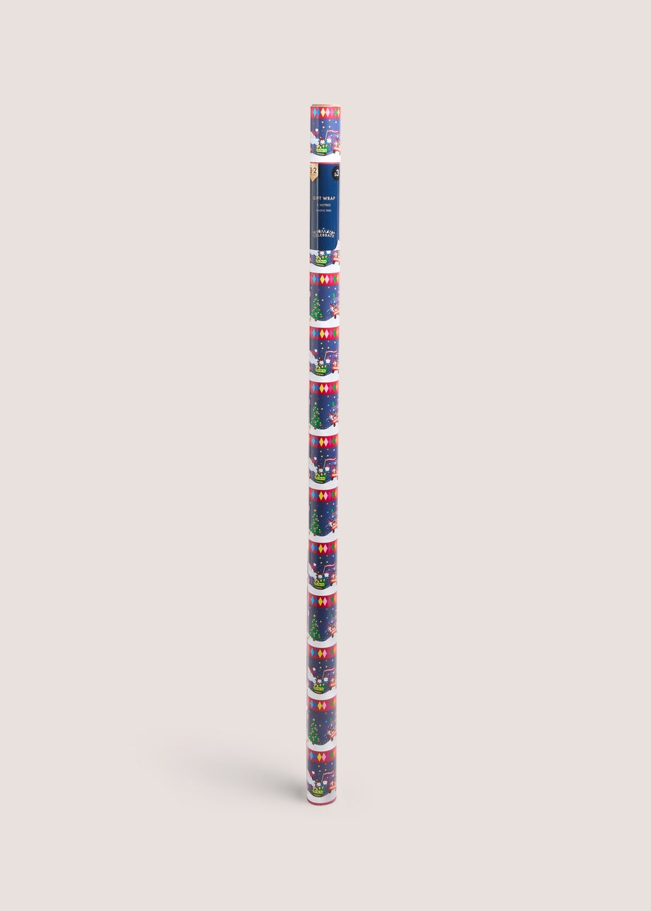 Navy Christmas Character 5m Gift Wrap