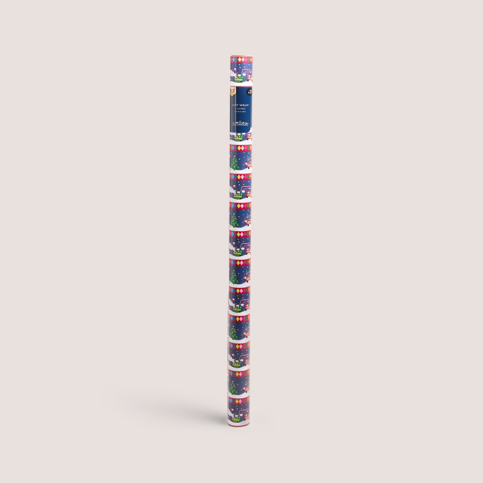 Navy Christmas Character 5m Gift Wrap