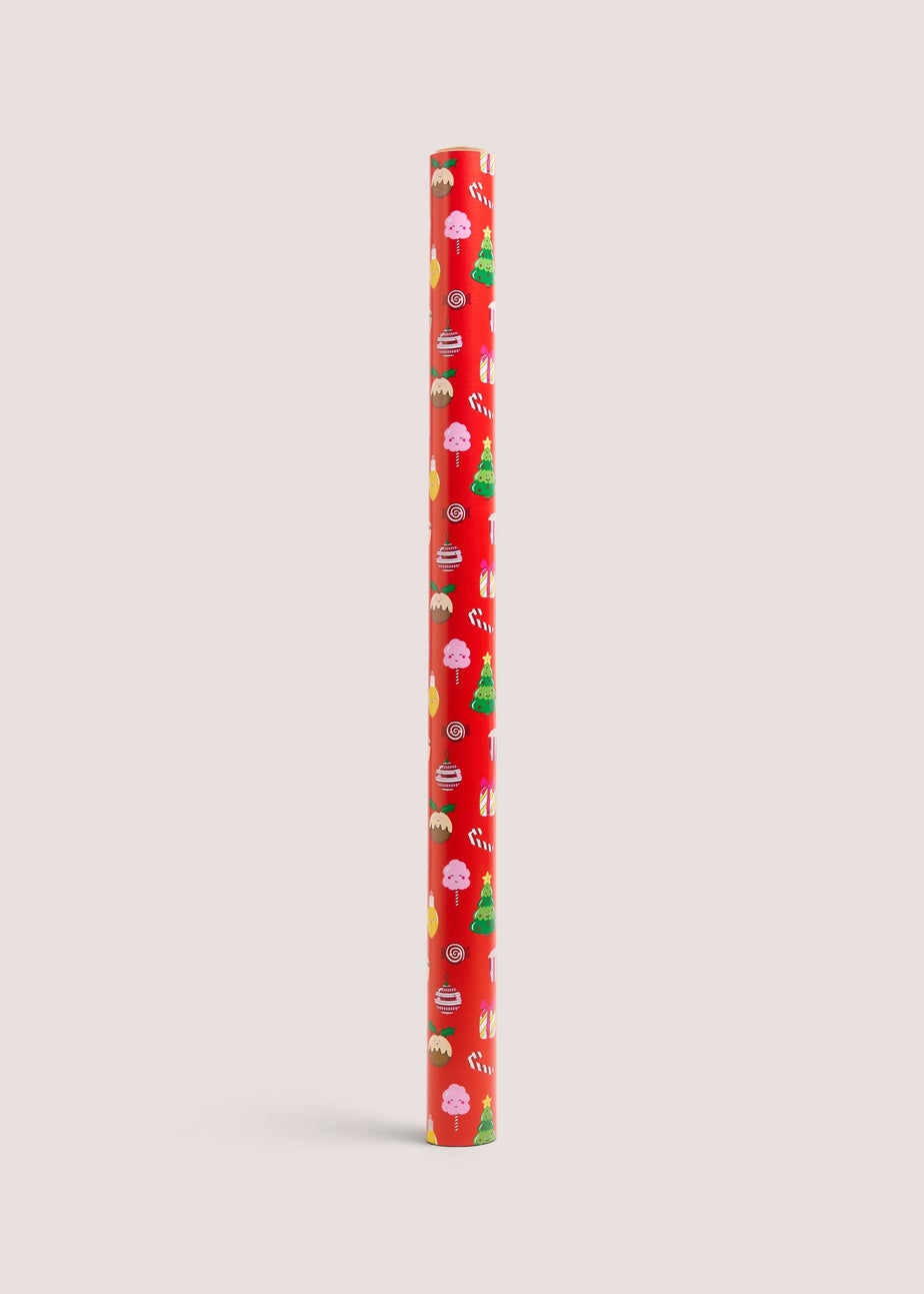 Red Christmas Icon Wrap Paper