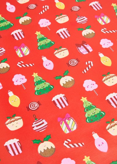 Red Christmas Icon Wrap Paper