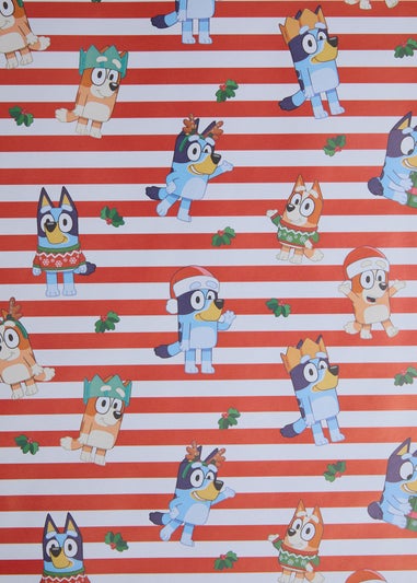Red & Blue Striped Bluey Wrap Paper