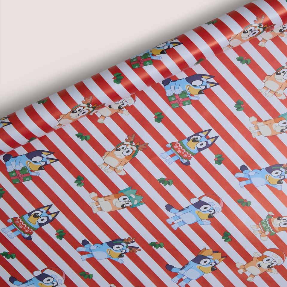 Red & Blue Striped Bluey Wrap Paper