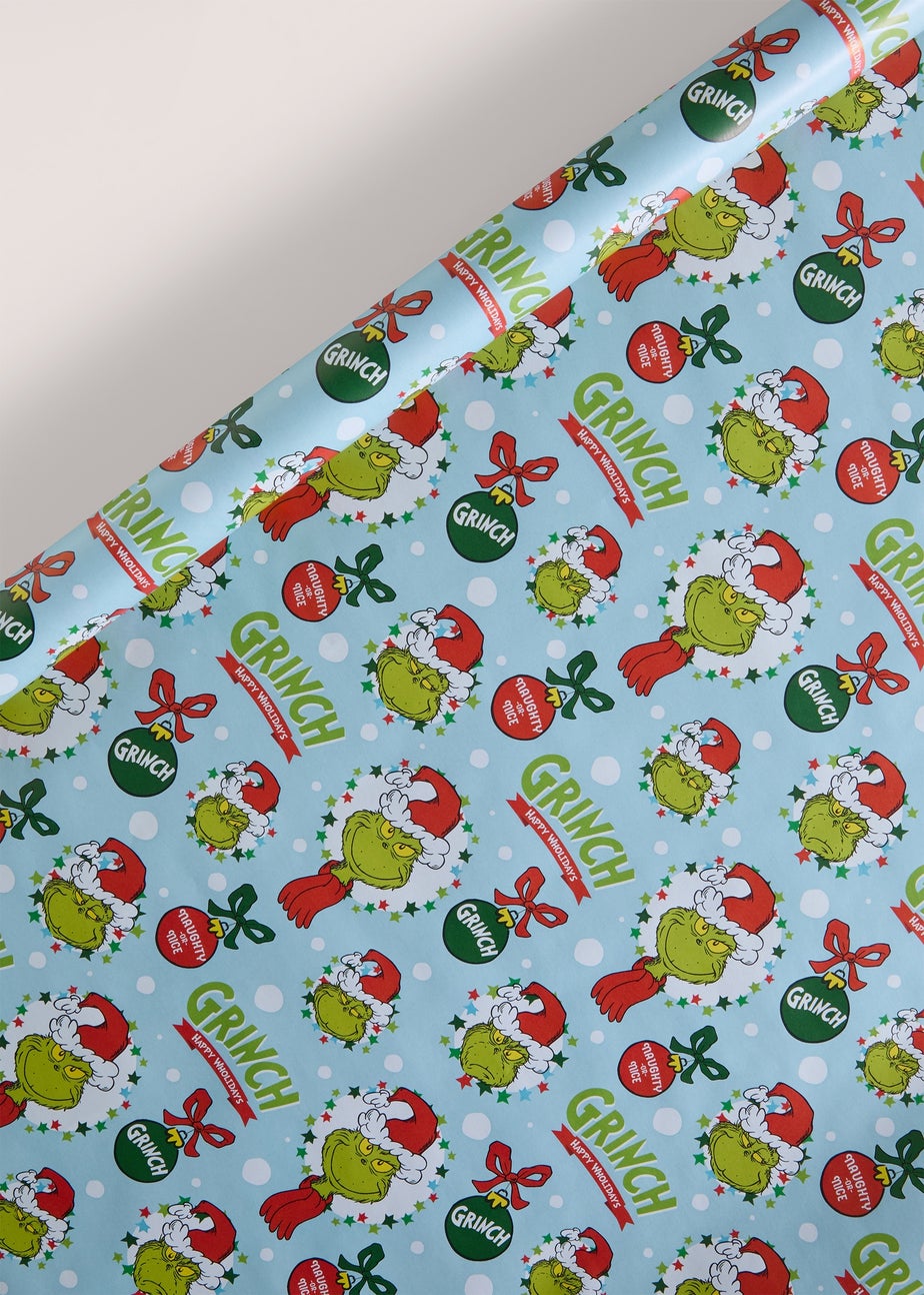 Blue Grinch Wrap Paper